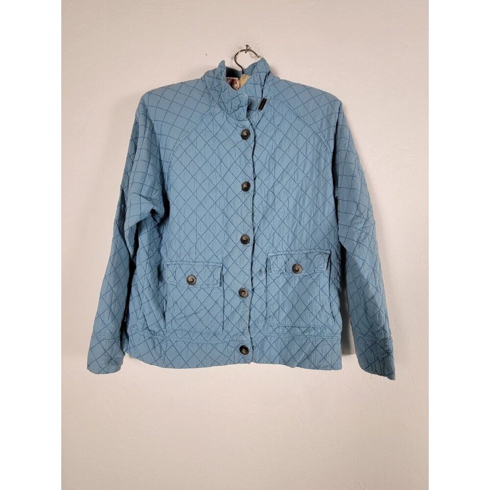 Pebble Beach Collection Womens Quilted Jacket Small Blue Lightweight Casual
